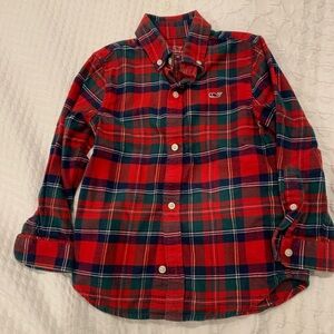 Vineyard Vines Red Plaid Kids Shirt
